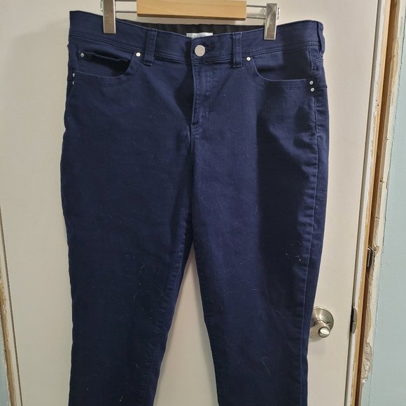 Size 14 Ricki's Navy Jean Capris - Picture 1 of 8